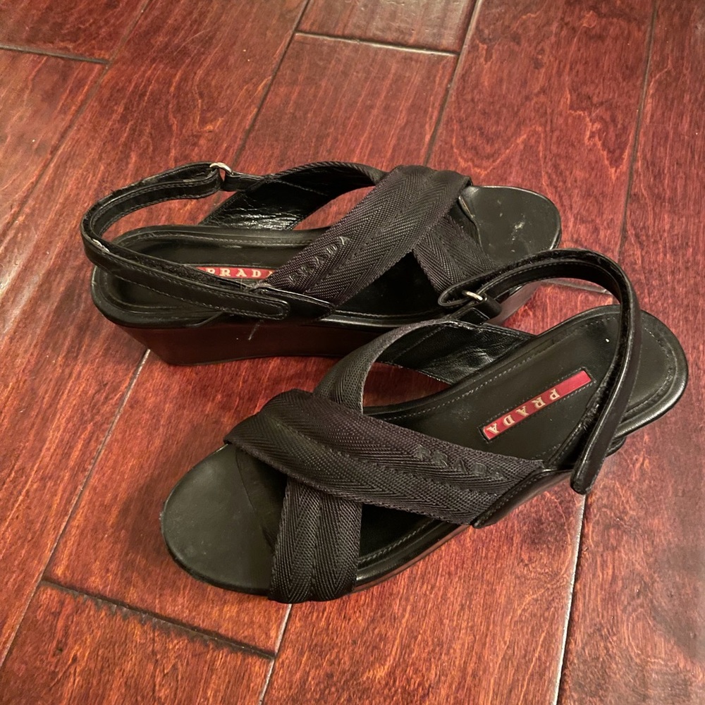 Black Authentic Prada platform sandal size 7/37. - Picture 5 of 9